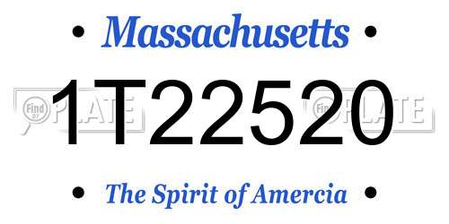 1T22520 Massachusetts License Plate