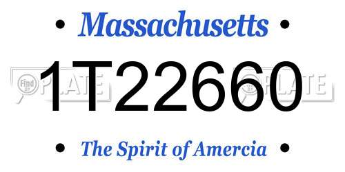 1T22660 Massachusetts License Plate