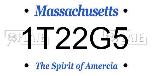1T22G5 Massachusetts License Plate