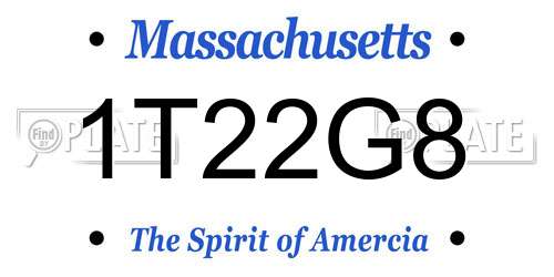 1T22G8 Massachusetts License Plate