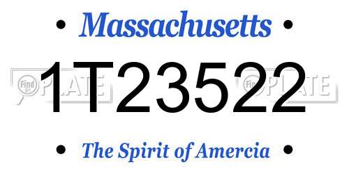 1T23522 Massachusetts License Plate