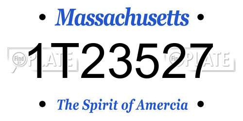 1T23527 Massachusetts License Plate