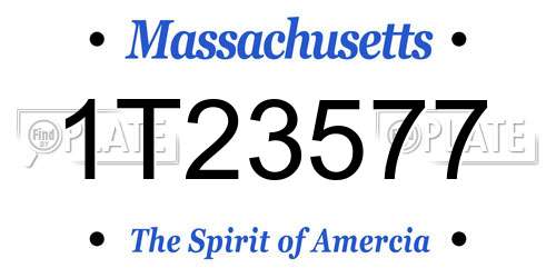 1T23577 Massachusetts License Plate