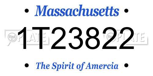 1T23822 Massachusetts License Plate