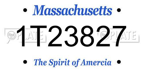 1T23827 Massachusetts License Plate