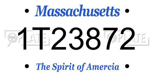 1T23872 Massachusetts License Plate