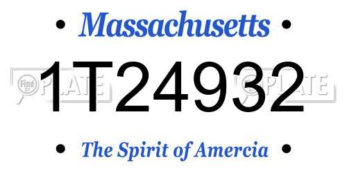 1T24932 Massachusetts License Plate