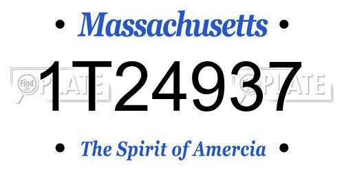 1T24937 Massachusetts License Plate