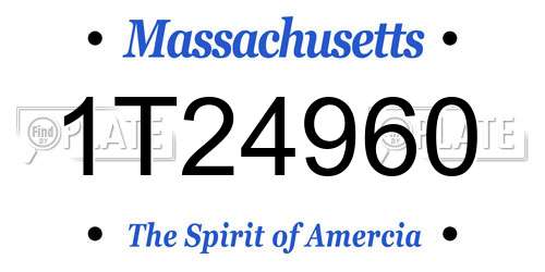 1T24960 Massachusetts License Plate