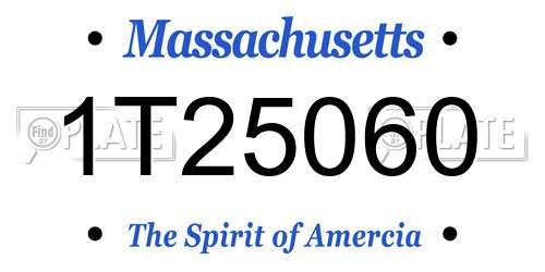 1T25060 Massachusetts License Plate