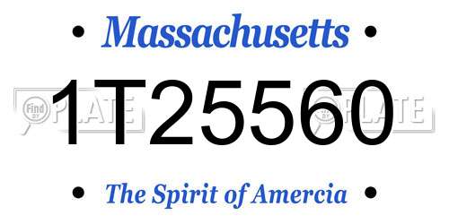 1T25560 Massachusetts License Plate