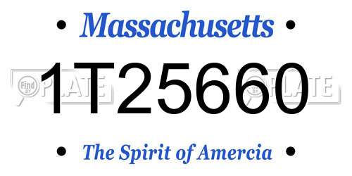 1T25660 Massachusetts License Plate