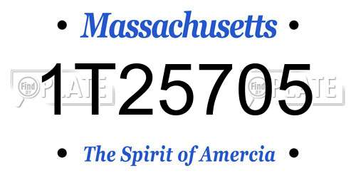 1T25705 Massachusetts License Plate