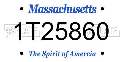 1T25860 Massachusetts License Plate