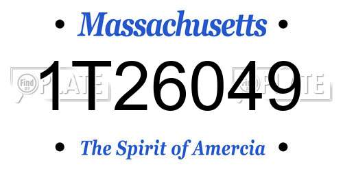 1T26049 Massachusetts License Plate