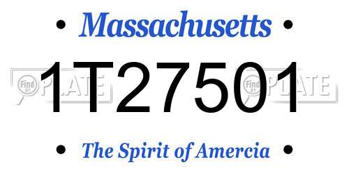 1T27501 Massachusetts License Plate