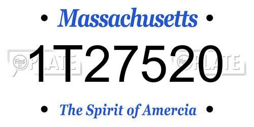 1T27520 Massachusetts License Plate