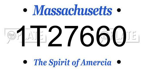 1T27660 Massachusetts License Plate
