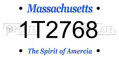 1T2768 Massachusetts License Plate