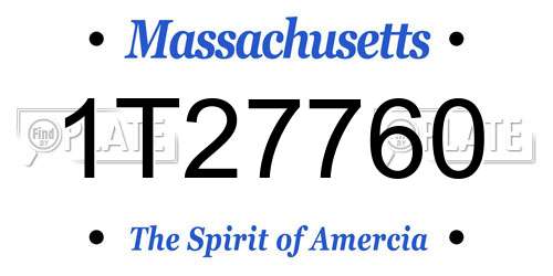 1T27760 Massachusetts License Plate