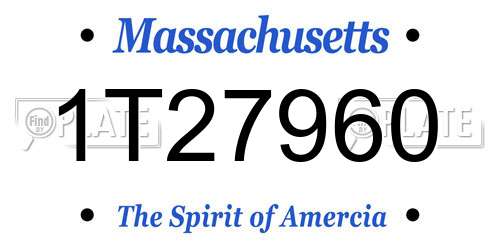 1T27960 Massachusetts License Plate