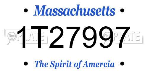 1T27997 Massachusetts License Plate