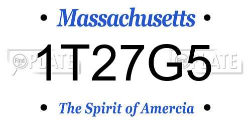 1T27G5 Massachusetts License Plate