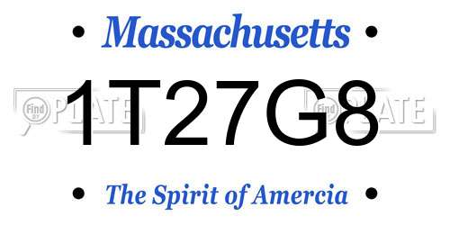 1T27G8 Massachusetts License Plate