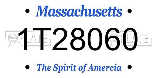 1T28060 Massachusetts License Plate