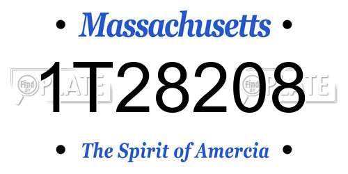 1T28208 Massachusetts License Plate