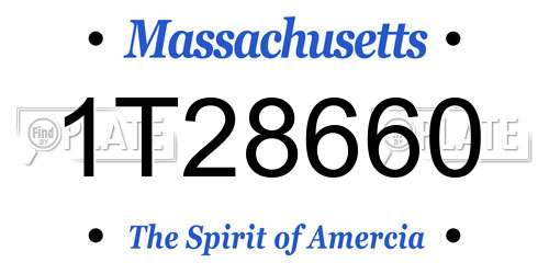 1T28660 Massachusetts License Plate