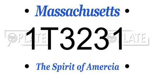 1T3231 Massachusetts License Plate