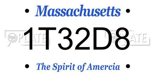 1T32D8 Massachusetts License Plate