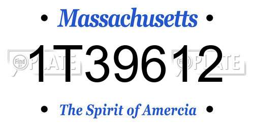 1T39612 Massachusetts License Plate