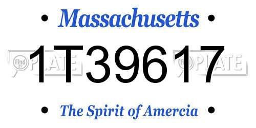 1T39617 Massachusetts License Plate
