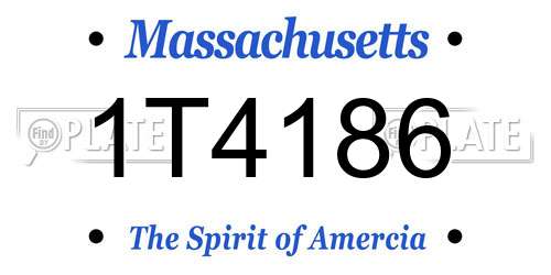 1T4186 Massachusetts License Plate
