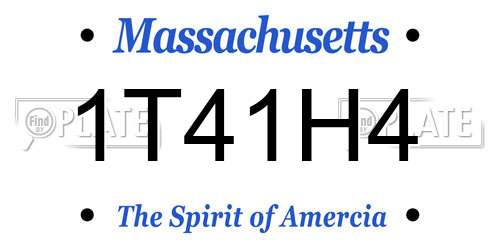 1T41H4 Massachusetts License Plate