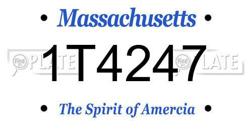 1T4247 Massachusetts License Plate