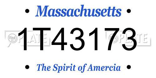 1T43173 Massachusetts License Plate