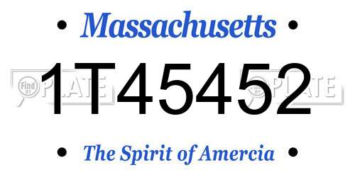 1T45452 Massachusetts License Plate