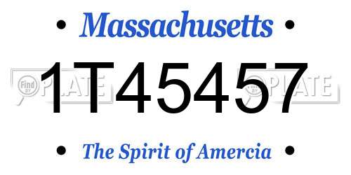 1T45457 Massachusetts License Plate