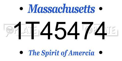 1T45474 Massachusetts License Plate