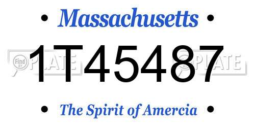 1T45487 Massachusetts License Plate