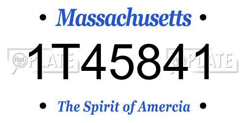 1T45841 Massachusetts License Plate
