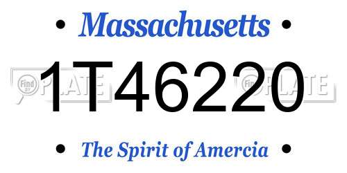 1T46220 Massachusetts License Plate