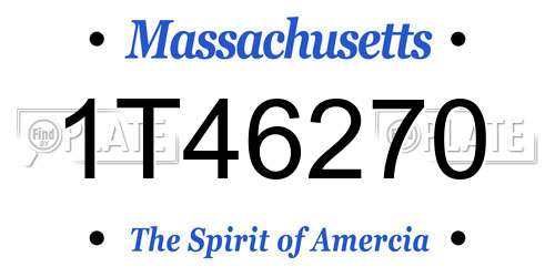 1T46270 Massachusetts License Plate