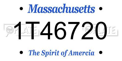 1T46720 Massachusetts License Plate