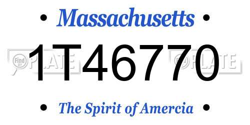 1T46770 Massachusetts License Plate