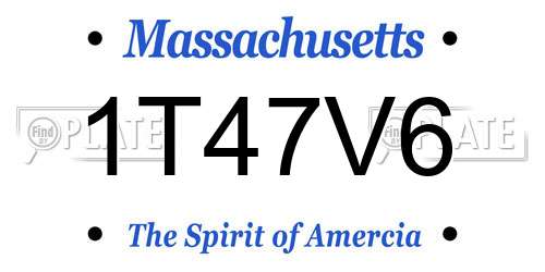 1T47V6 Massachusetts License Plate