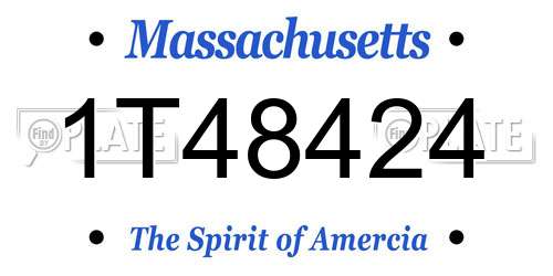 1T48424 Massachusetts License Plate
